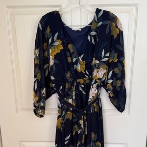 Baltic Born Navy Floral Long Sleeve Dress